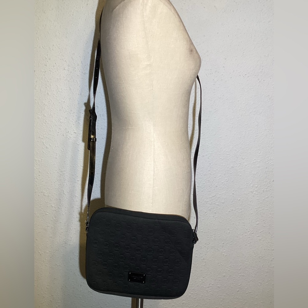Michael Kors black padded ipad cross body bag